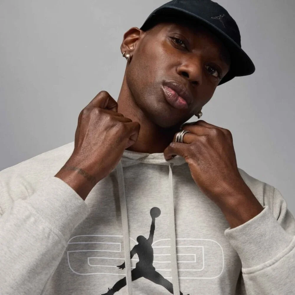 Air Jordan Sport Crossover Hoodie Men's Medium Gray Heather Fleece DSGL1318