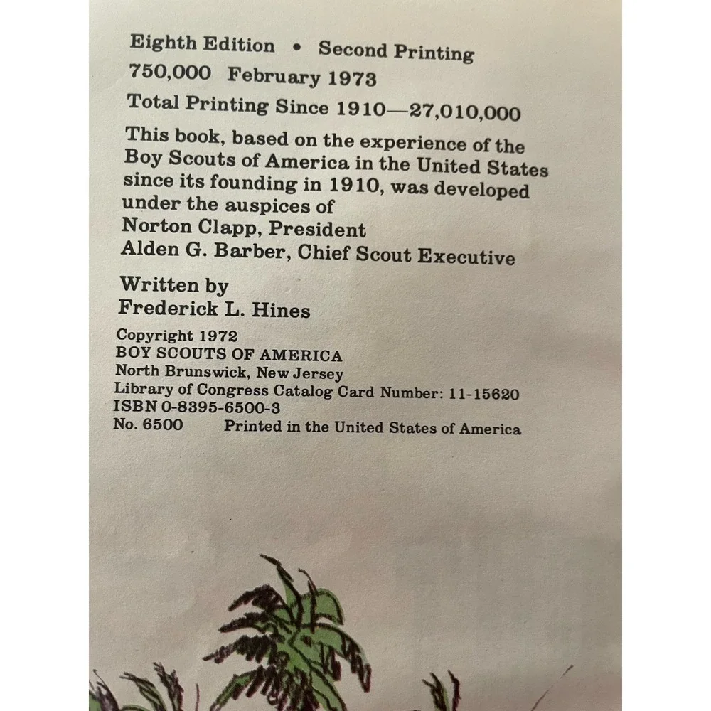 Vintage 1972 Boy Scouts of America Scout Handbook, 8th Ed, 2nd Print Feb 1973