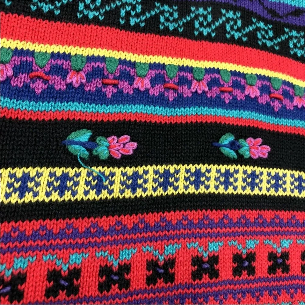 Vintage 90s Gap Girls Floral Textured Sweater