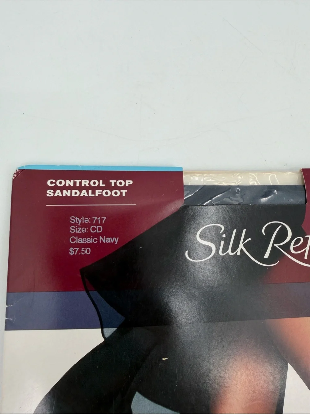 Hanes Pantyhose Size CD Silk Reflections VTG Classic Navy Style 717- IMPERFECT