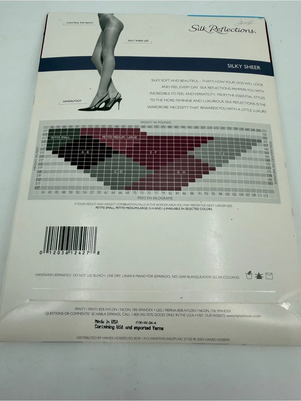 Hanes Pantyhose Size CD Silk Reflections VTG Classic Navy Style 717- IMPERFECT