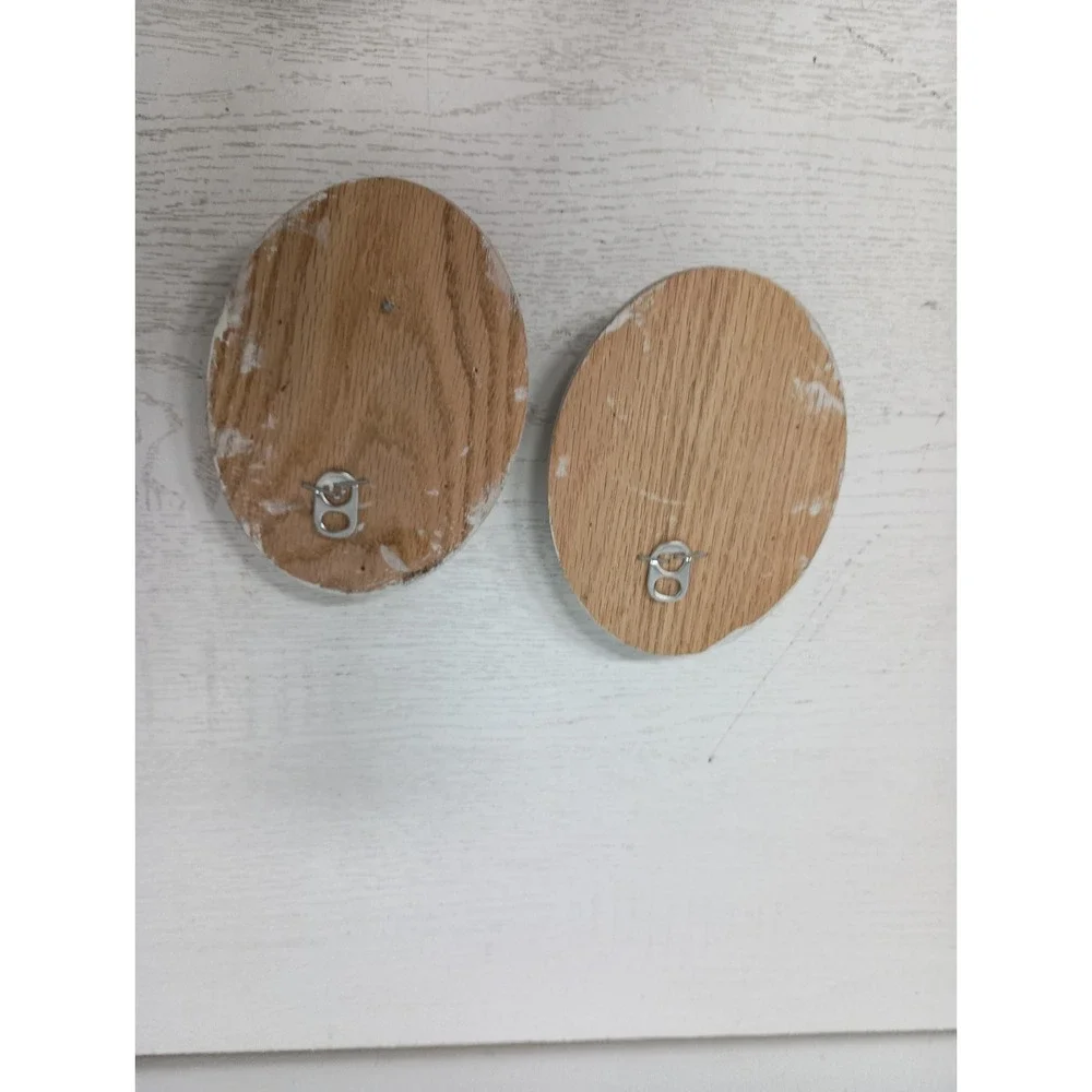 Vintage Handmade Wood Sea Shell Oval Wall Art Plaque Set Coastal Beach Decor
