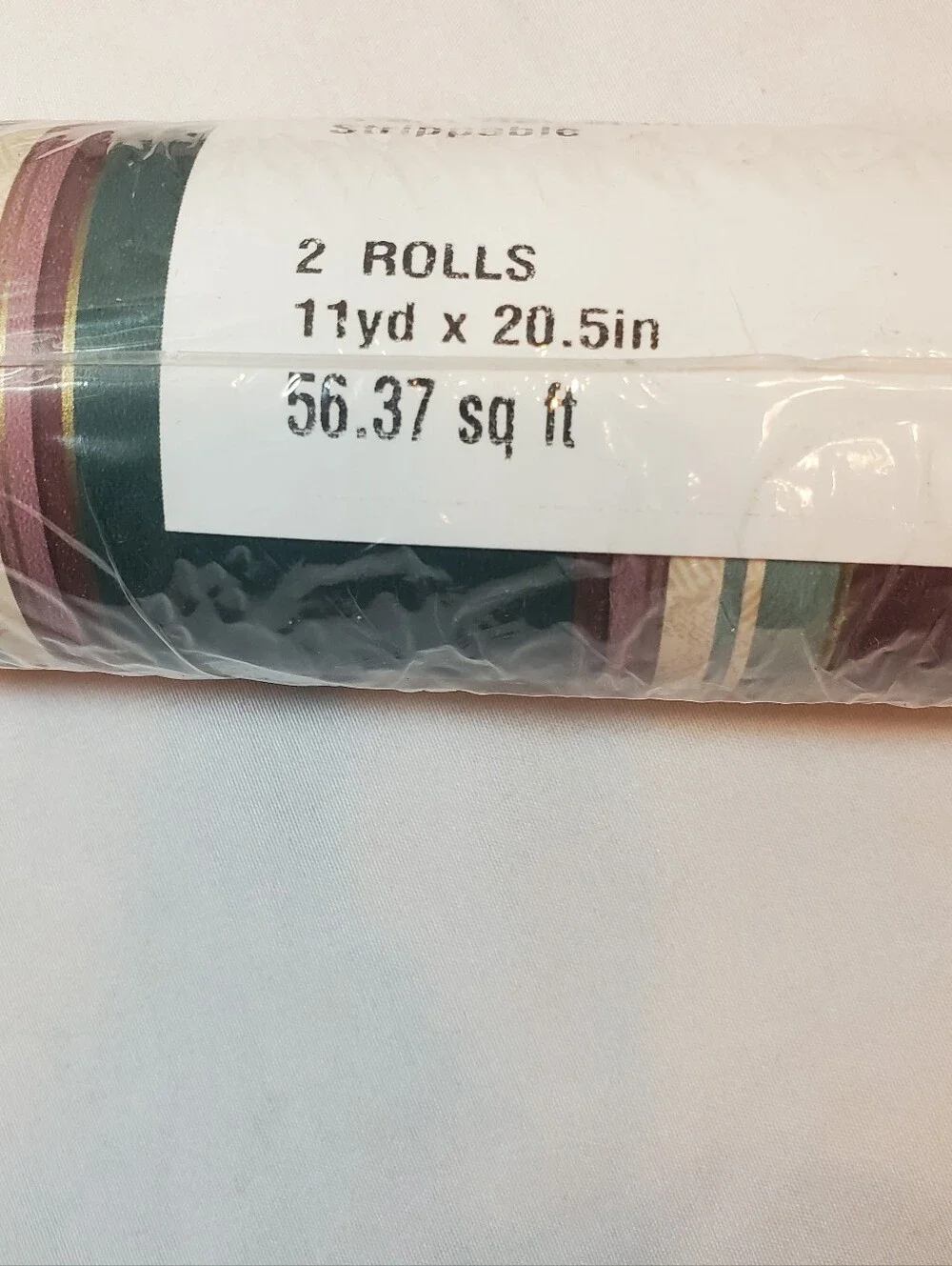 Shelbourne Vtg Striped Green Cream Wallpaper Double Roll 56.37 Sq Ft, Lot Of 3