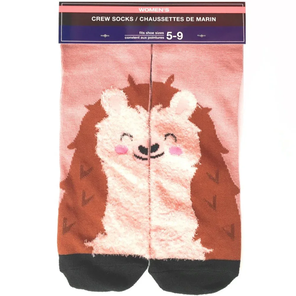 Fun Fuzzy Face Hedgehog Socks