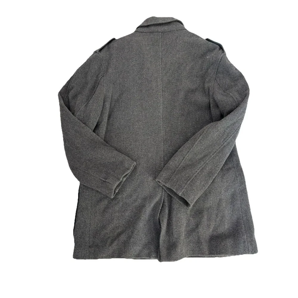Vintage Y2K Banana Republic Pea Coat Jacket Men’s Medium Gray‎ Wool Blend