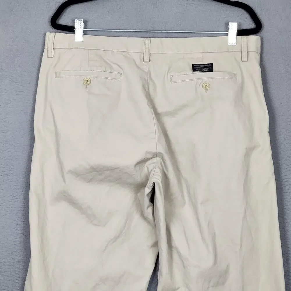 Banana Republic Pants Mens 36x34 Beige Dawson Chino 100% Cotton Casual Classic