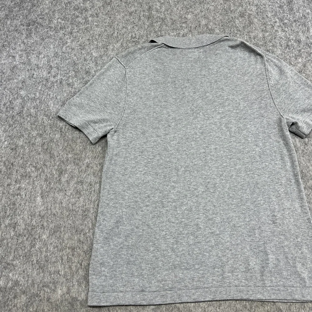 Banana Republic Polo Shirt Mens S Gray V Neck Casual Knit Soft Preppy Modern