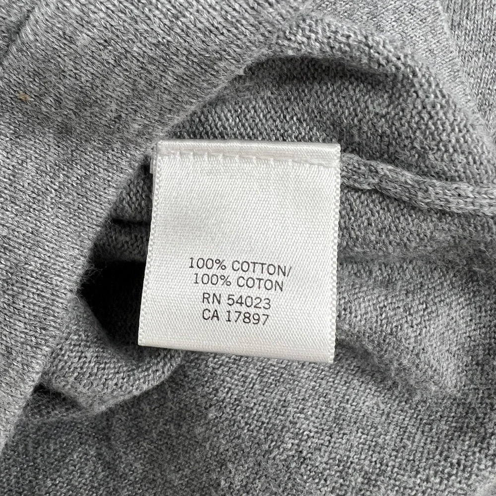 Banana Republic Polo Shirt Mens S Gray V Neck Casual Knit Soft Preppy Modern