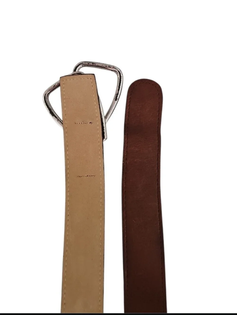 Vintage DKNY Buffalo Calf Leather Belt Women M Brown Made USA Minimalist Classic