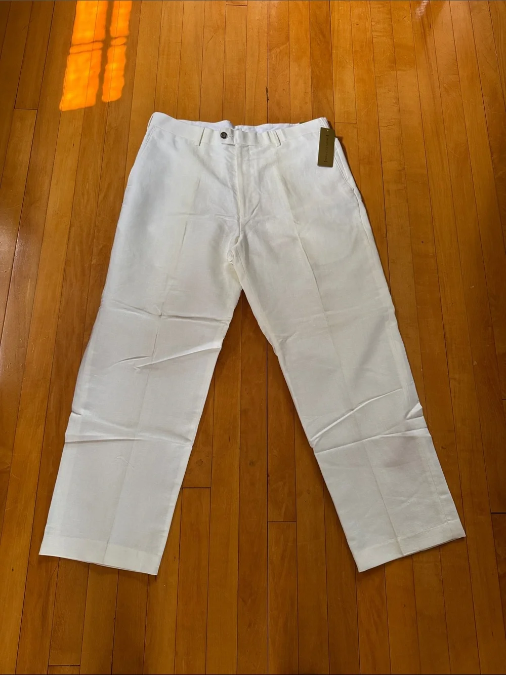 Axist Men's White Linen-Blend Casual Pants men’s 36x30