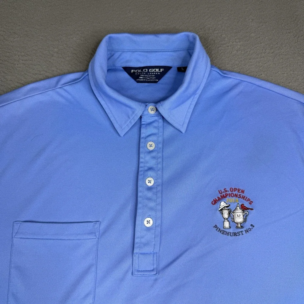 US Open Pinehurst Volunteer Shirt Mens Large Blue Golf Polo Golf Ralph Lauren‎