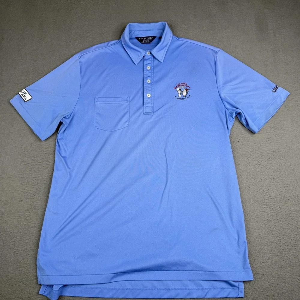 US Open Pinehurst Volunteer Shirt Mens Large Blue Golf Polo Golf Ralph Lauren‎