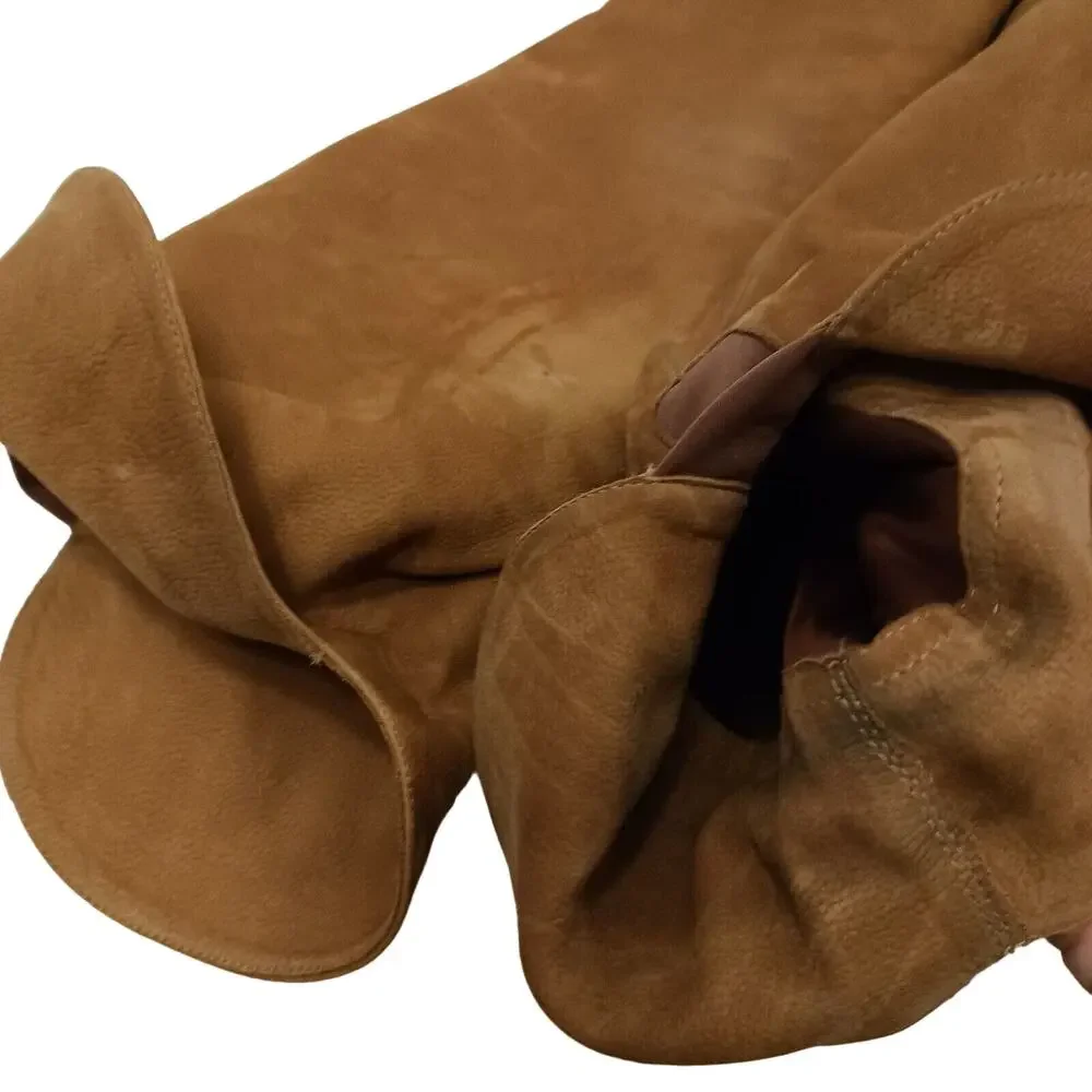 Stuart Weitzman Over the Knee Boot Size 6.5M SUEDE LEATHER Rust Brown Equestrian