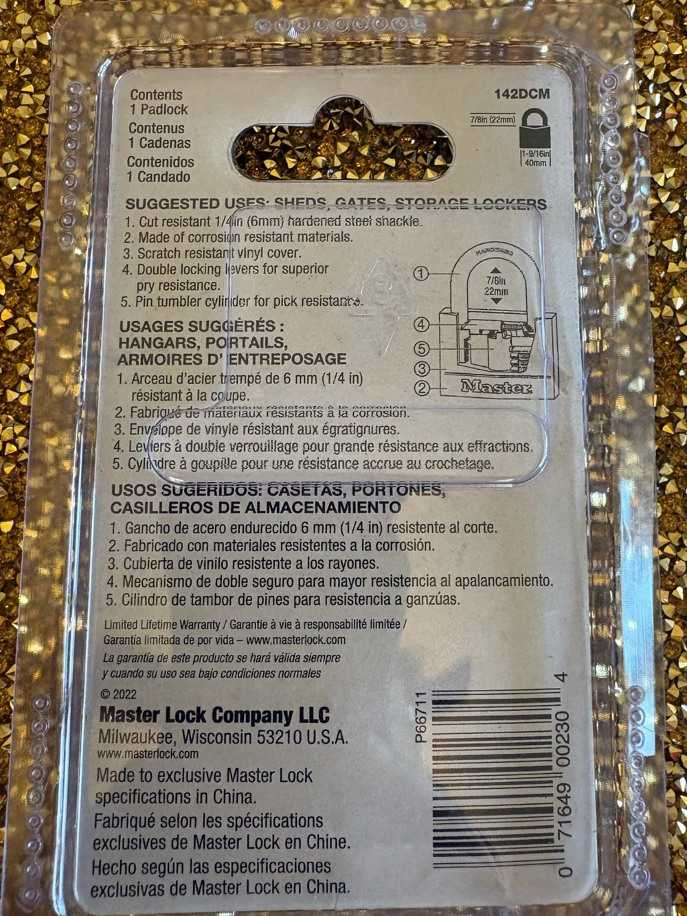 Master Lock blue padlock