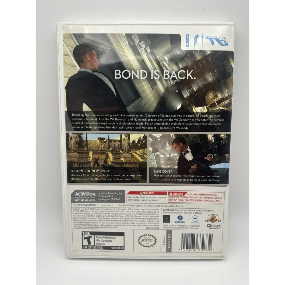 James Bond 007: Quantum of Solace Nintendo Wii 2008 Complete CIB