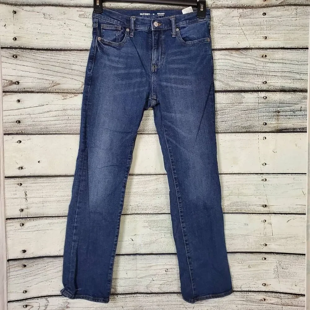 Old Navy Boys 14 Straight Jeans Built-In Flex Adjustable Waist Blue Denim