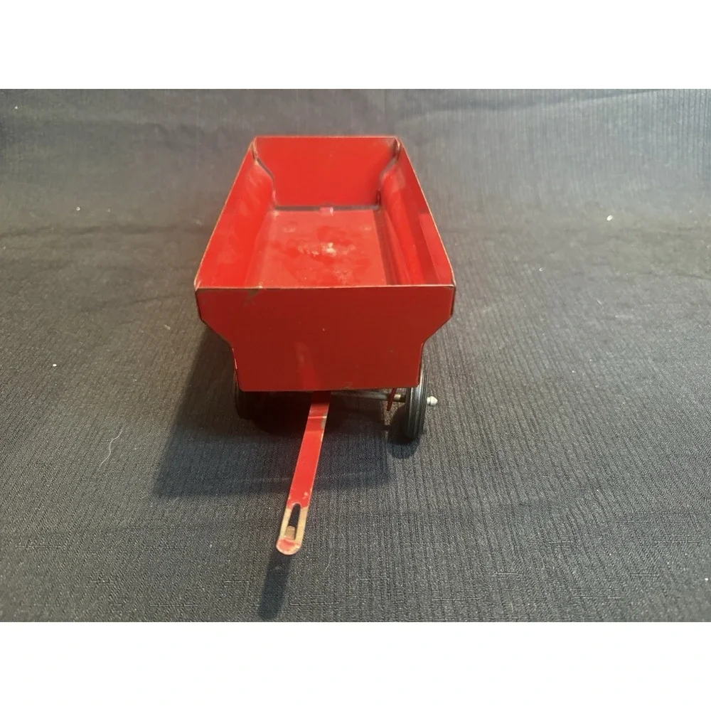 Vintage 1960's Ertl Die Cast Red Farm Tractor Hay Wagon Childrens toy