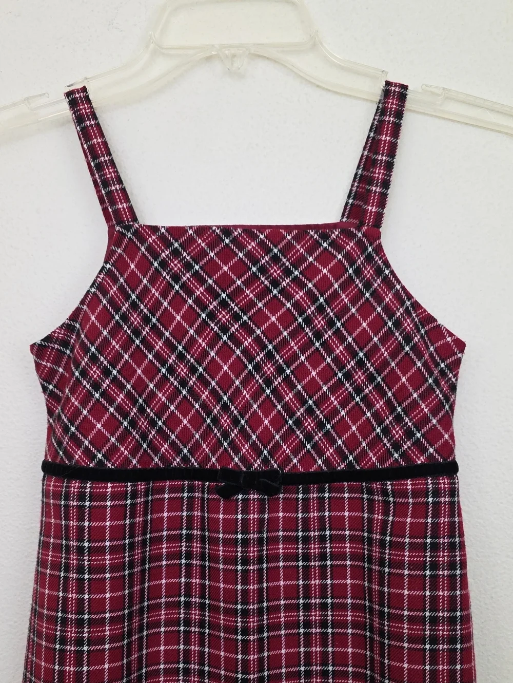 Gymboree Red Black & White Plaid Jumper Dress Girls 7