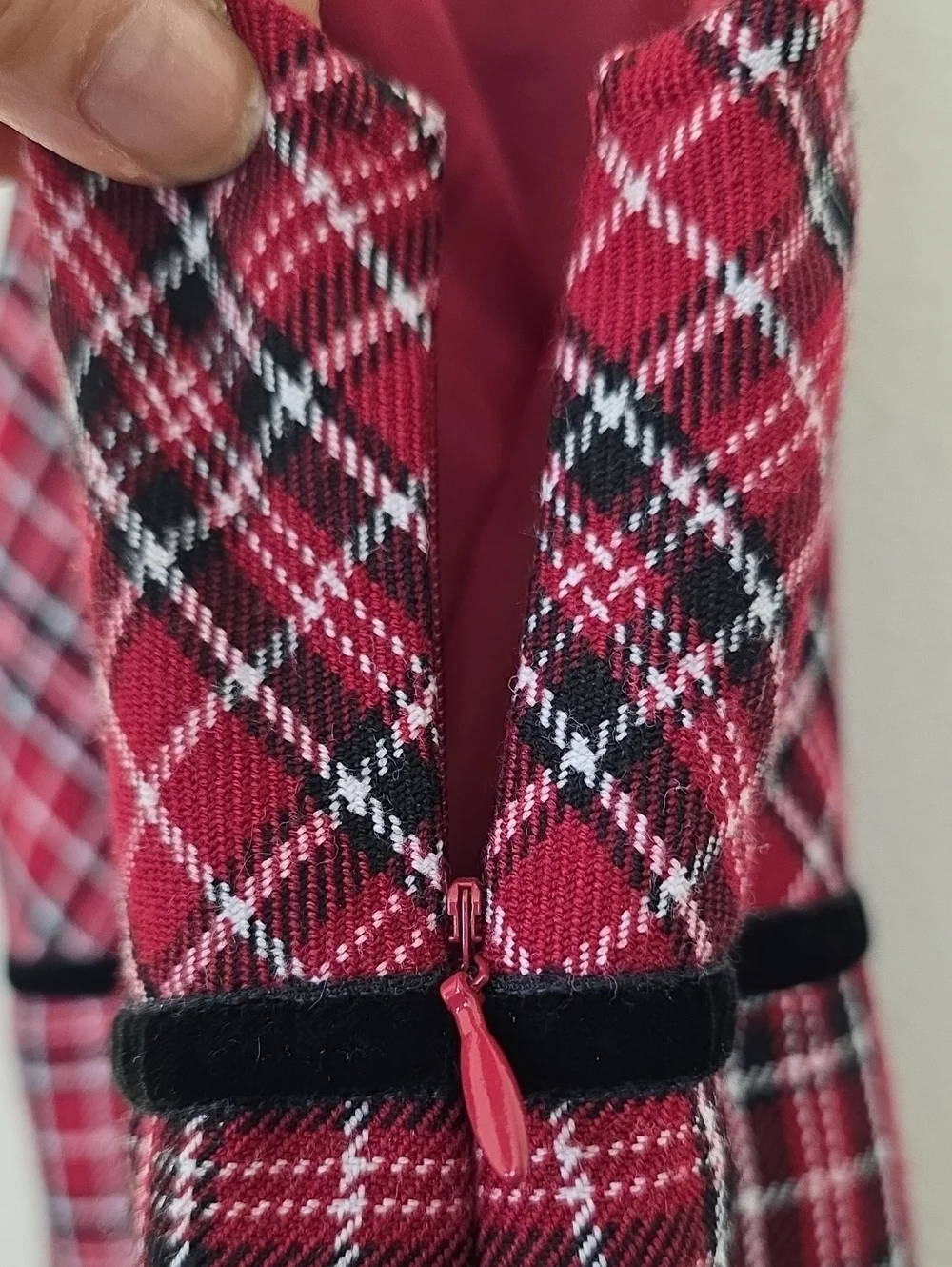 Gymboree Red Black & White Plaid Jumper Dress Girls 7