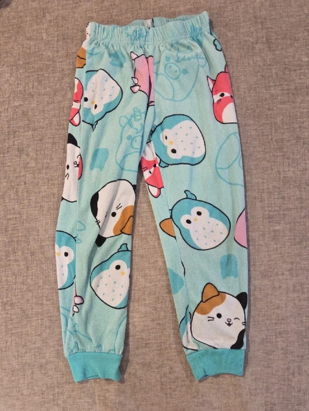 Squishmallows Light Teal Kids Pajama Set with Multicolor Stackable Characters