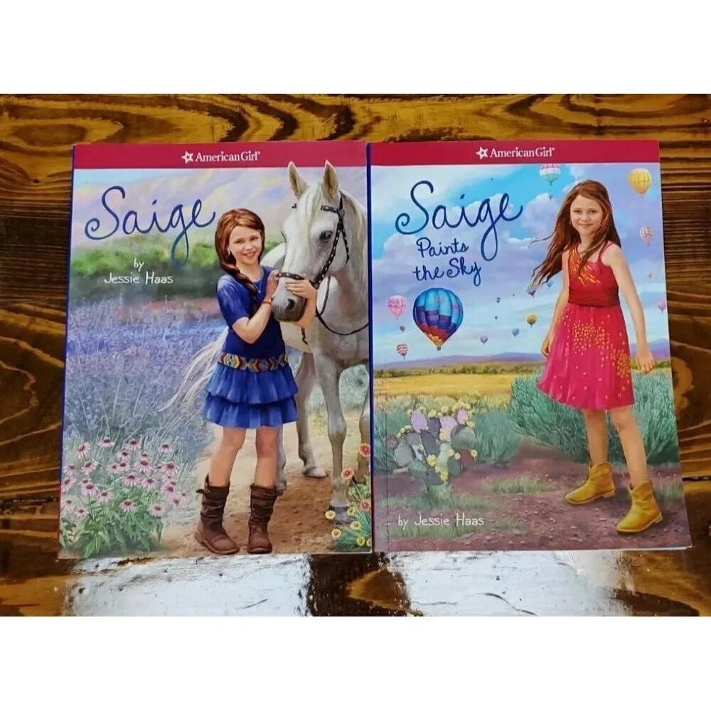 AMERICAN GIRL PB Book Lot of 2: SAIGE & SAIGE PAINTS the SKY by Jessie Haas