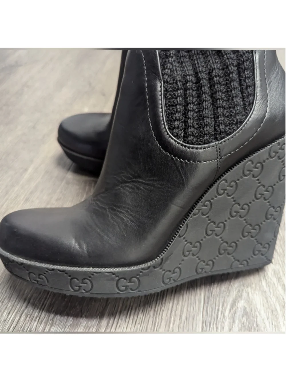 Gucci leather wool