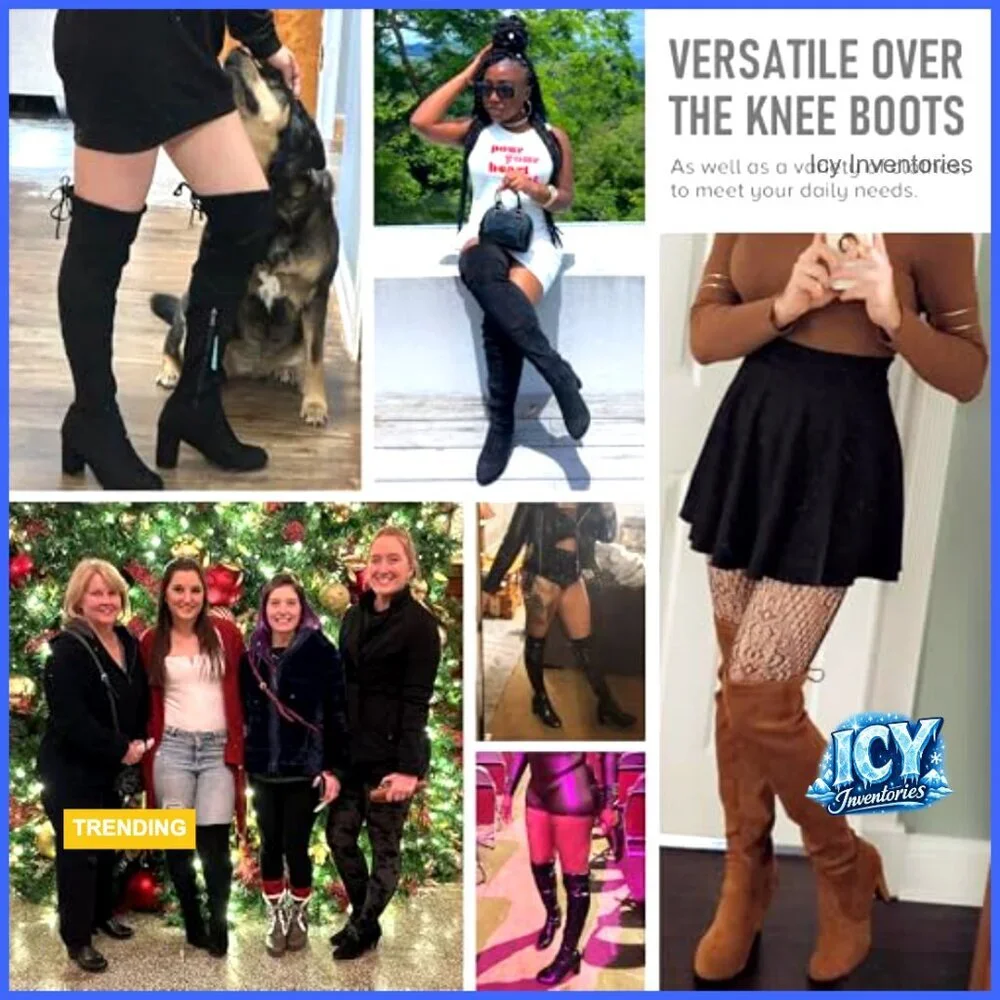 Thigh High Over The Knee Boots with High Heel and Inner Zipper