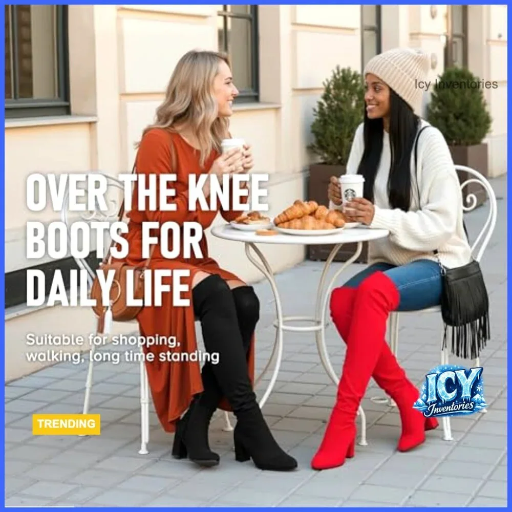 Thigh High Over The Knee Boots with High Heel and Inner Zipper