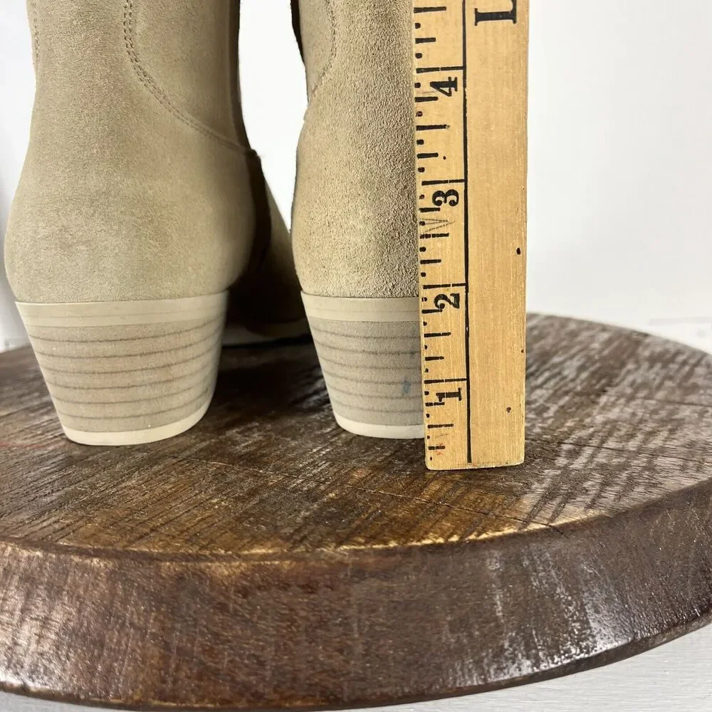 Feners Boots Womans 42 Cream Suede Leather Lined Zip Tall Riding Made in Spain