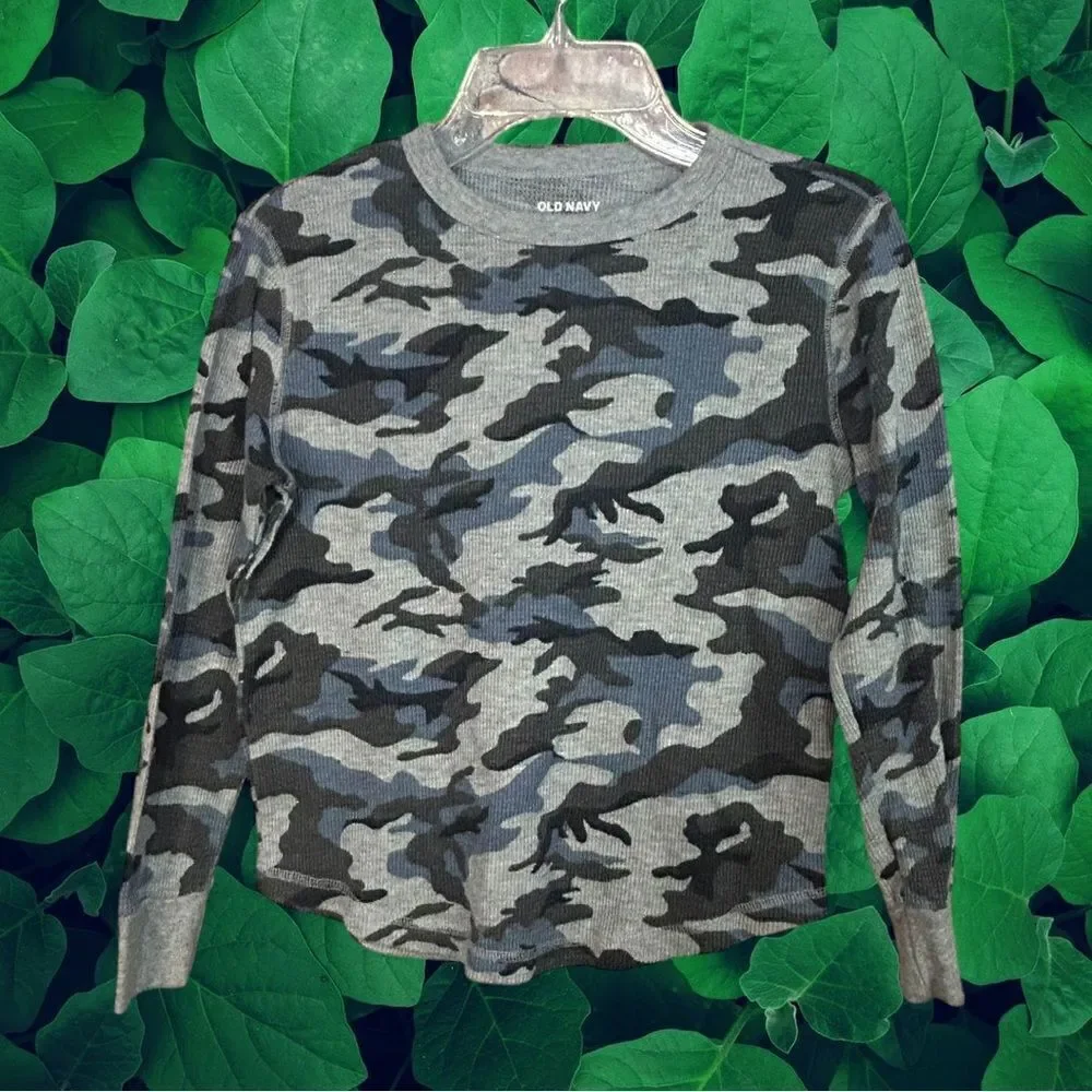 5 for $25🔥Old Navy‎ Camouflage Waffle Knit T-Shirt Boys Medium (8)