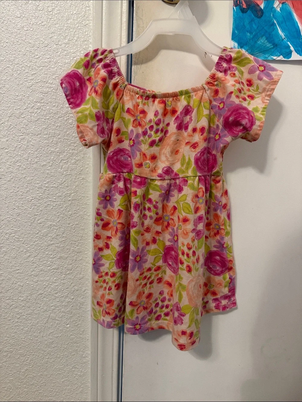 The Children's Place Floral Off-Shoulder Dress - Pink, Purple & Green