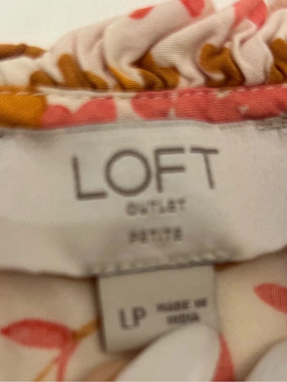 LOFT Pink and Mustard Floral Girls Dress