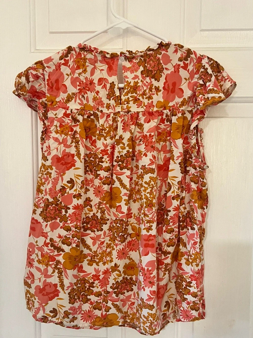 LOFT Pink and Mustard Floral Girls Dress