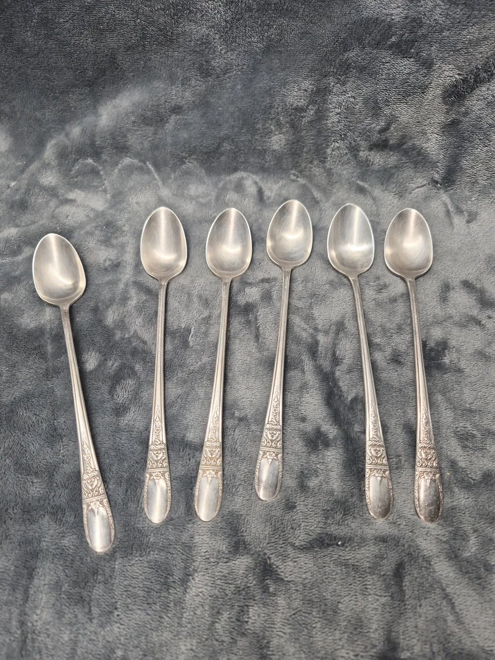 Wallace XXX Sweetheart II Hollywood Silver Plate Flatware Set 6 Ice Tea Spoons