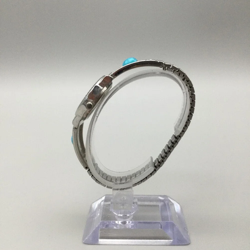 Accutime Womens Watch 25mm Southwest Silver Tone Stretch Band New Battery