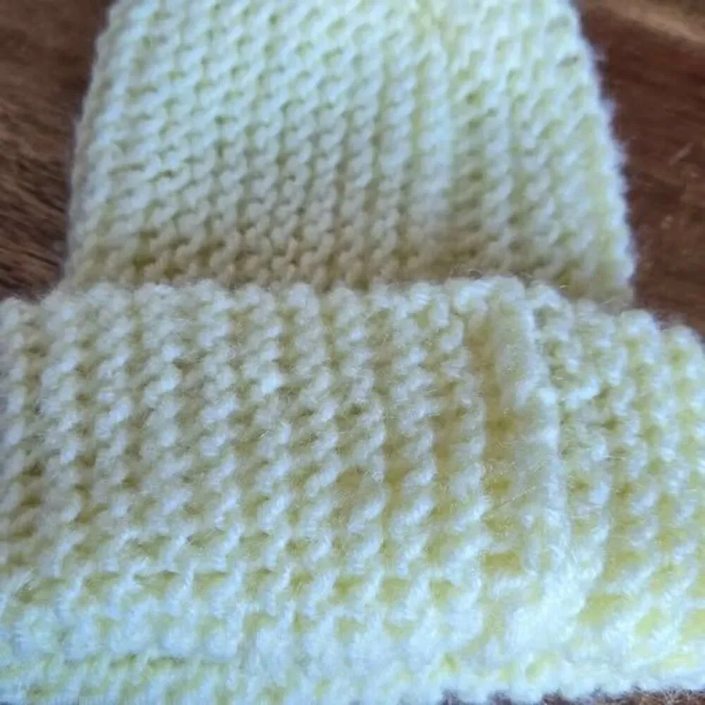 Knit Pastel Yellow Beanie Hat Child Toddler Size Fits Newborn to 4 Years