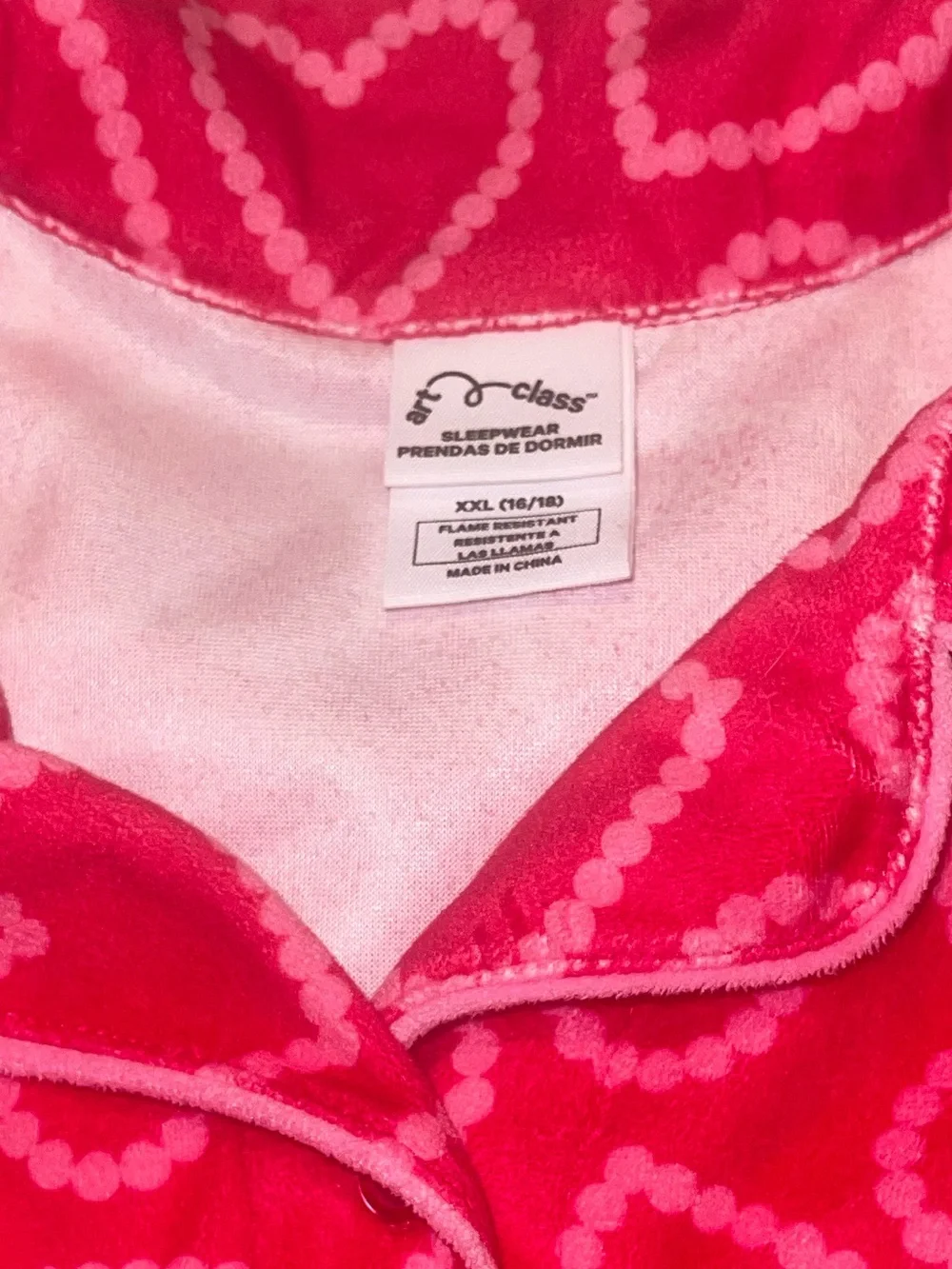art class Bright Red Heart-Print Girls Pajama Set with Ruffled Shorts