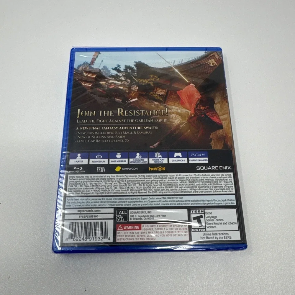 Final Fantasy XIV Stormblood PS4 Sony PlayStation 4 New Sealed‎ Square Enix FF14