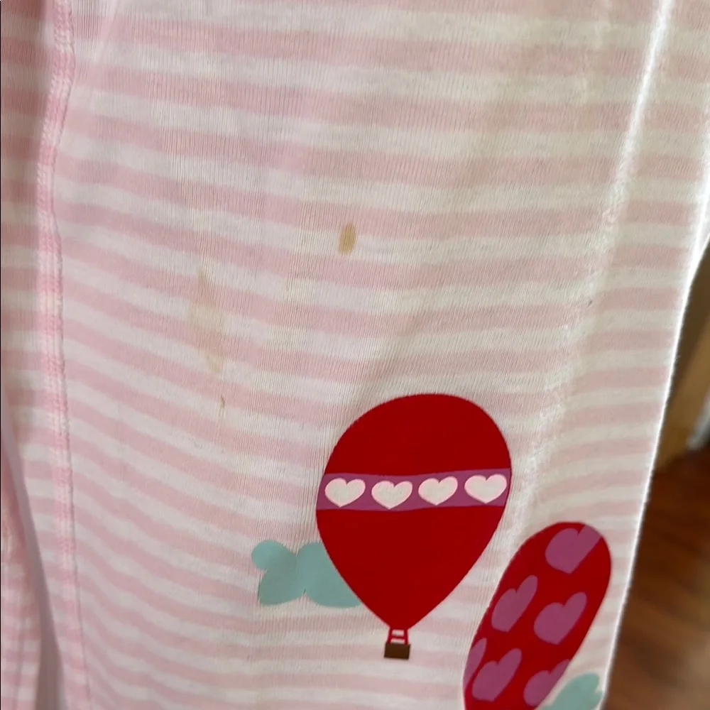Hanna Andersson Girls Organic Cotton Pink & Red Balloon Long Johns Pajama Set