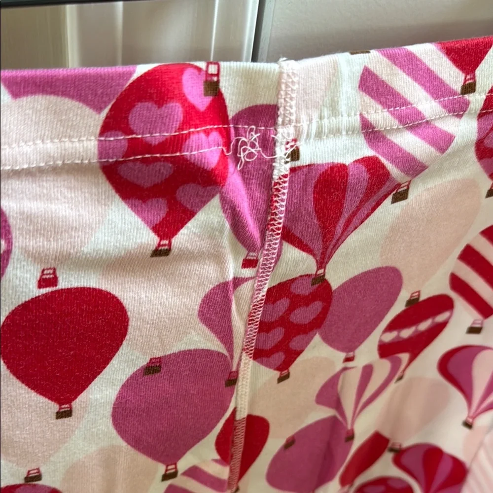 Hanna Andersson Girls Organic Cotton Pink & Red Balloon Long Johns Pajama Set