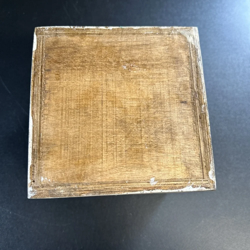 Rustic Cabin Upcycled Wooden Tissue Box Cover Square Facial Holder Hinged Lidded