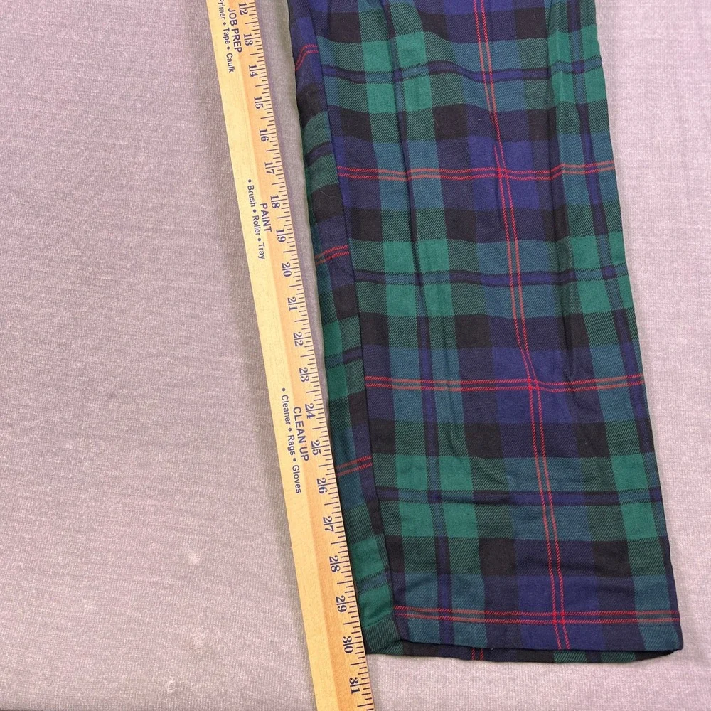 Old Navy Flannel Plaid Drawstring Mid Rise Pajama Pants Mens L Green Cotton