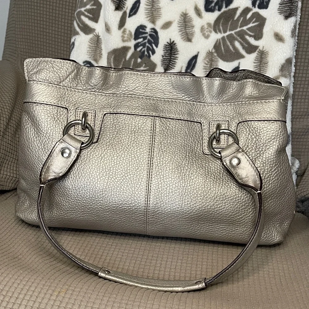 Coach Penelope Metallic Silver Shoulder Bag