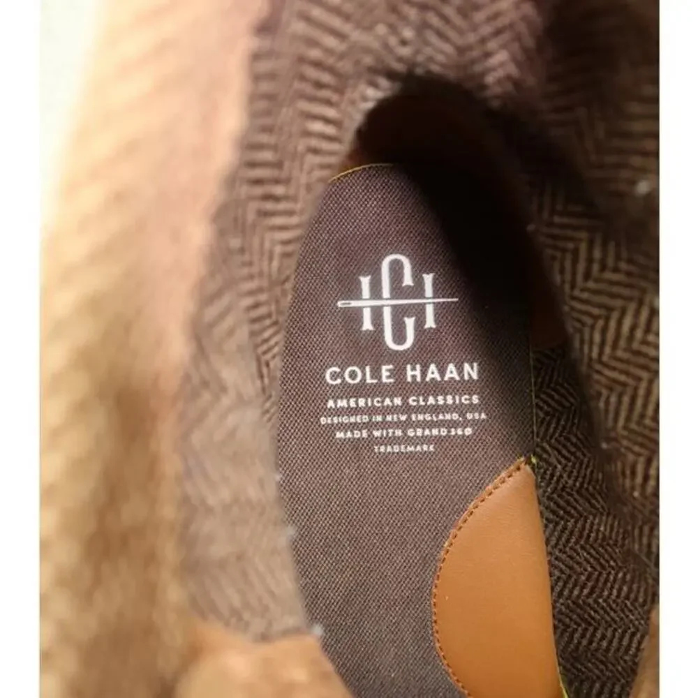 COLE‎ HAAN Mens Brown American Classics Round Toe Block Heel Leather Boots 10