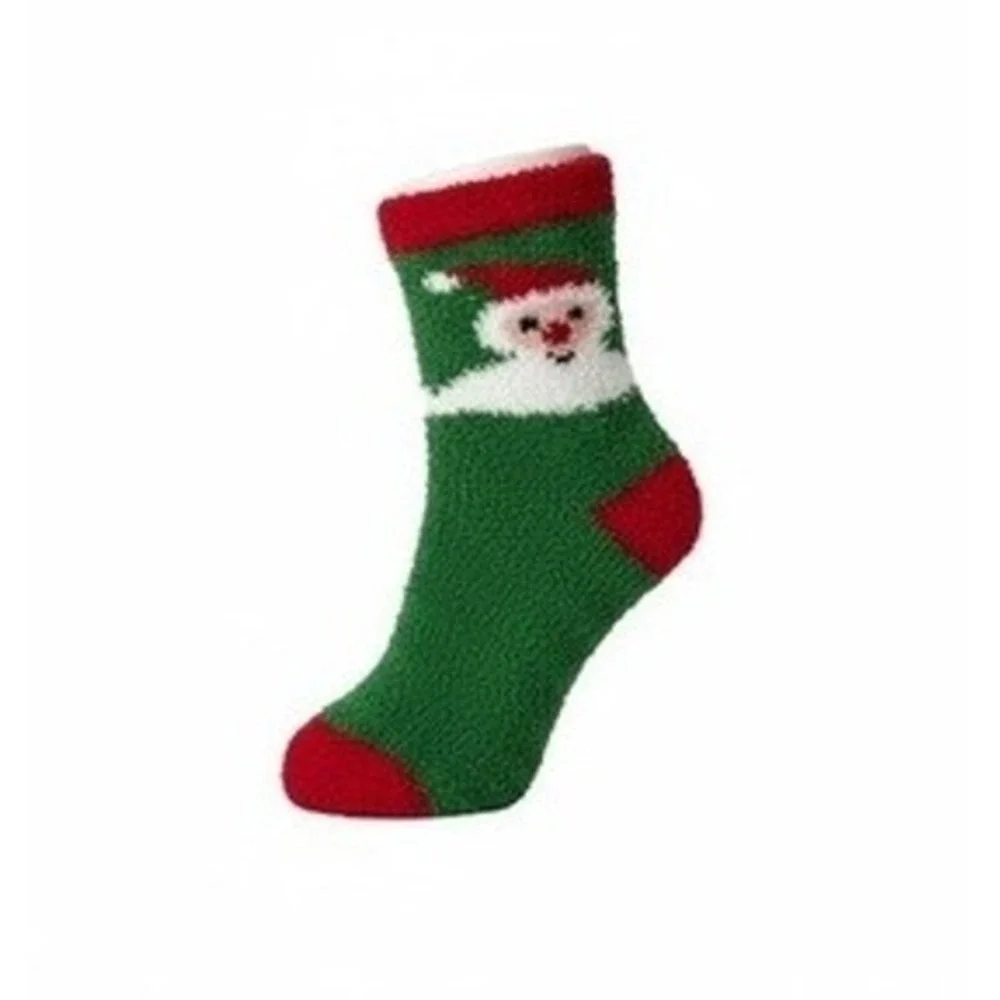 Christmas Heavy Fuzzy Soft Warm Novelty Socks 5pk Reindeer Santa 7-11 NEW‎