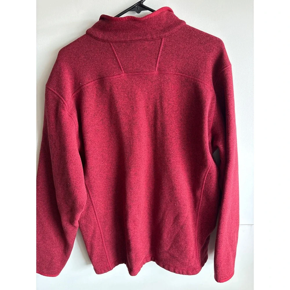 The North Face Gordon Lyons‎ Red Heather Fleece ¼ Zip Pullover Men's XL