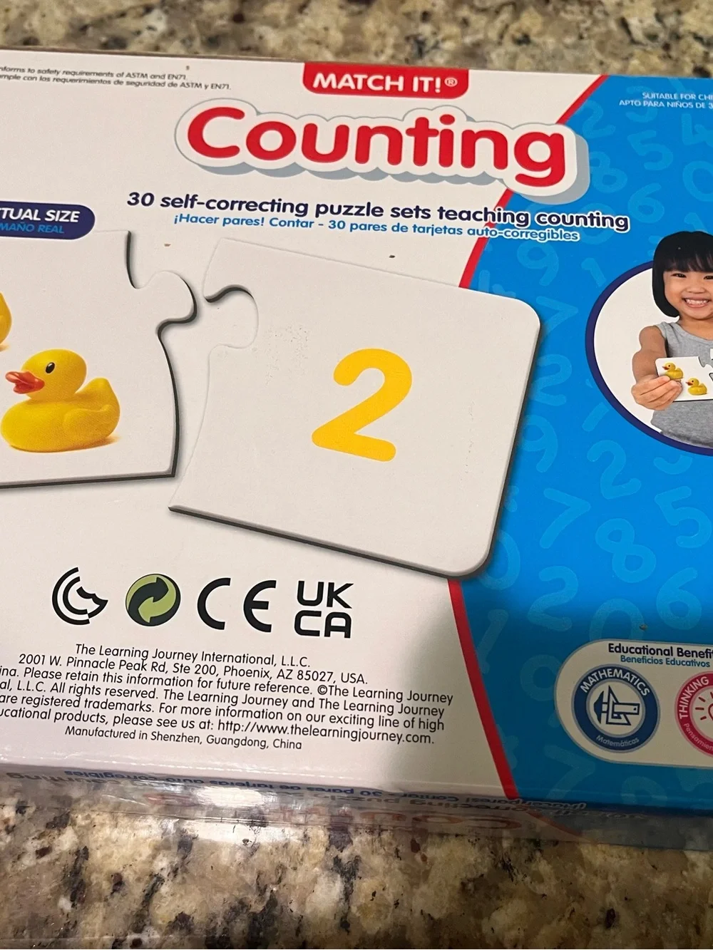 NEW Match Counting Puzzle Set - White, Blue, Red, Green, Yellow, Brown