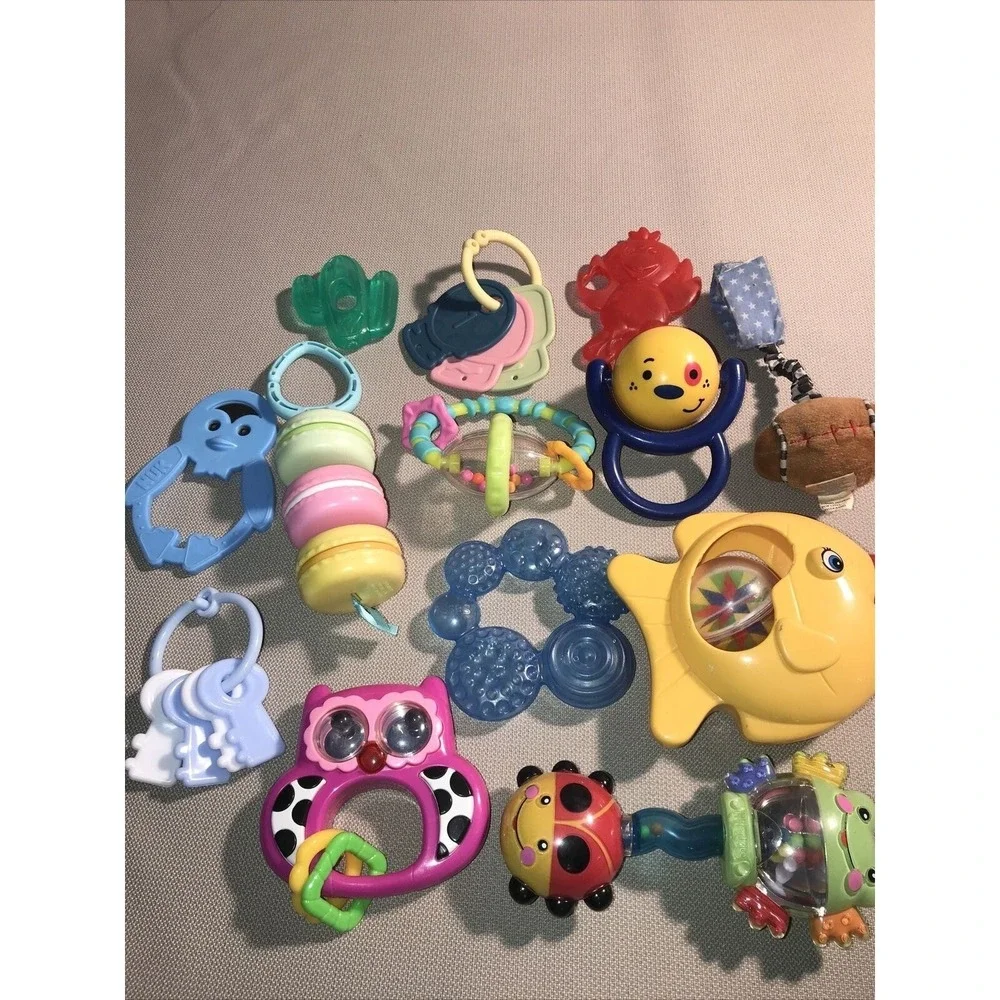 Lot 13 Baby Toys Rattles Teethers Fish Jingle Musical Sensory‎ Fisher Price Nuk