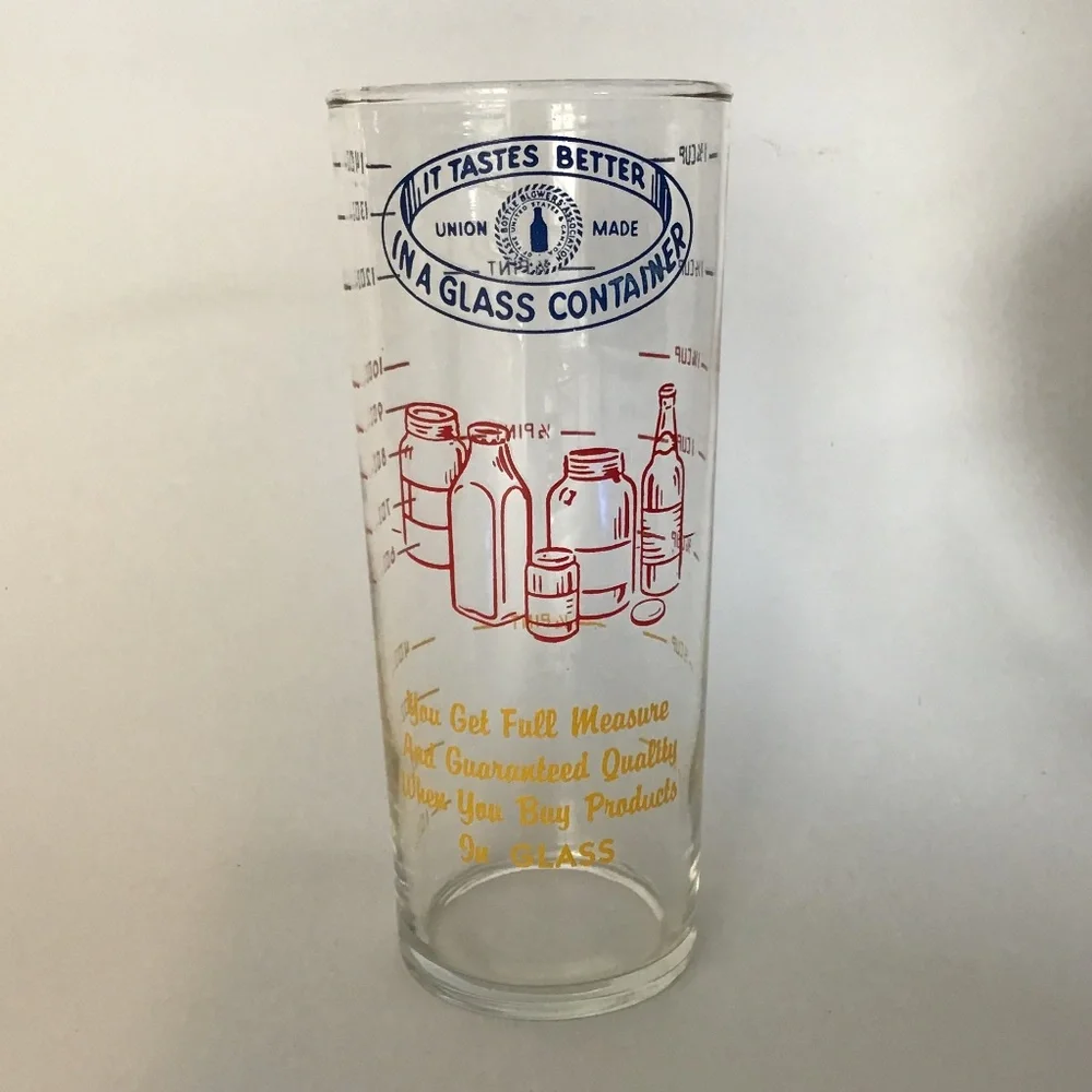 Vintage Libbey Union Made Measuring Glass Cocktail Mixing Barware