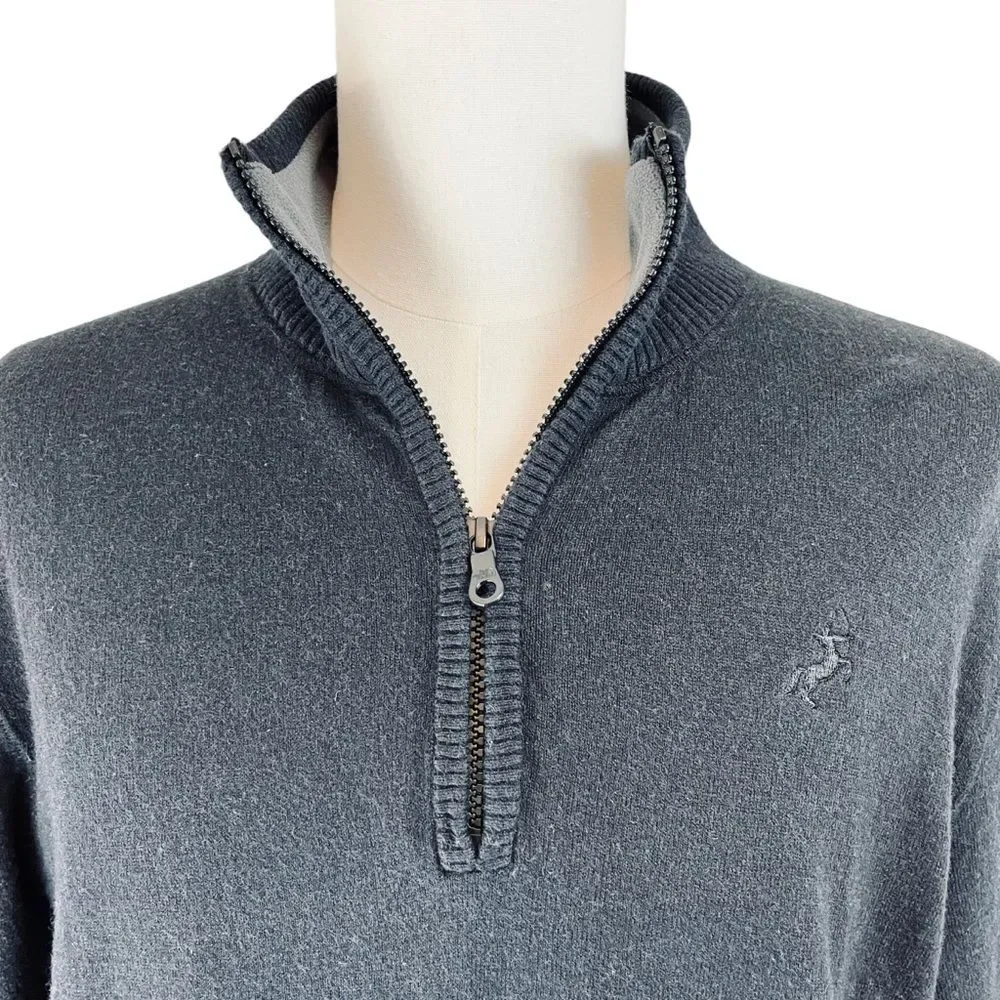 THE NORTH FACE Black Wool Blend‎ 1/4 Zip Sweater Sz Large Long Sleeve Pullover